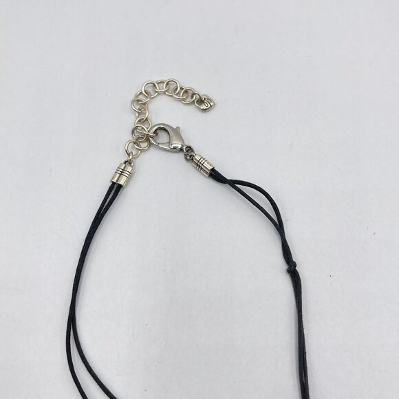 Brighton Silver-Tone Medallion Necklace With Black Cord - Picture 5 of 6